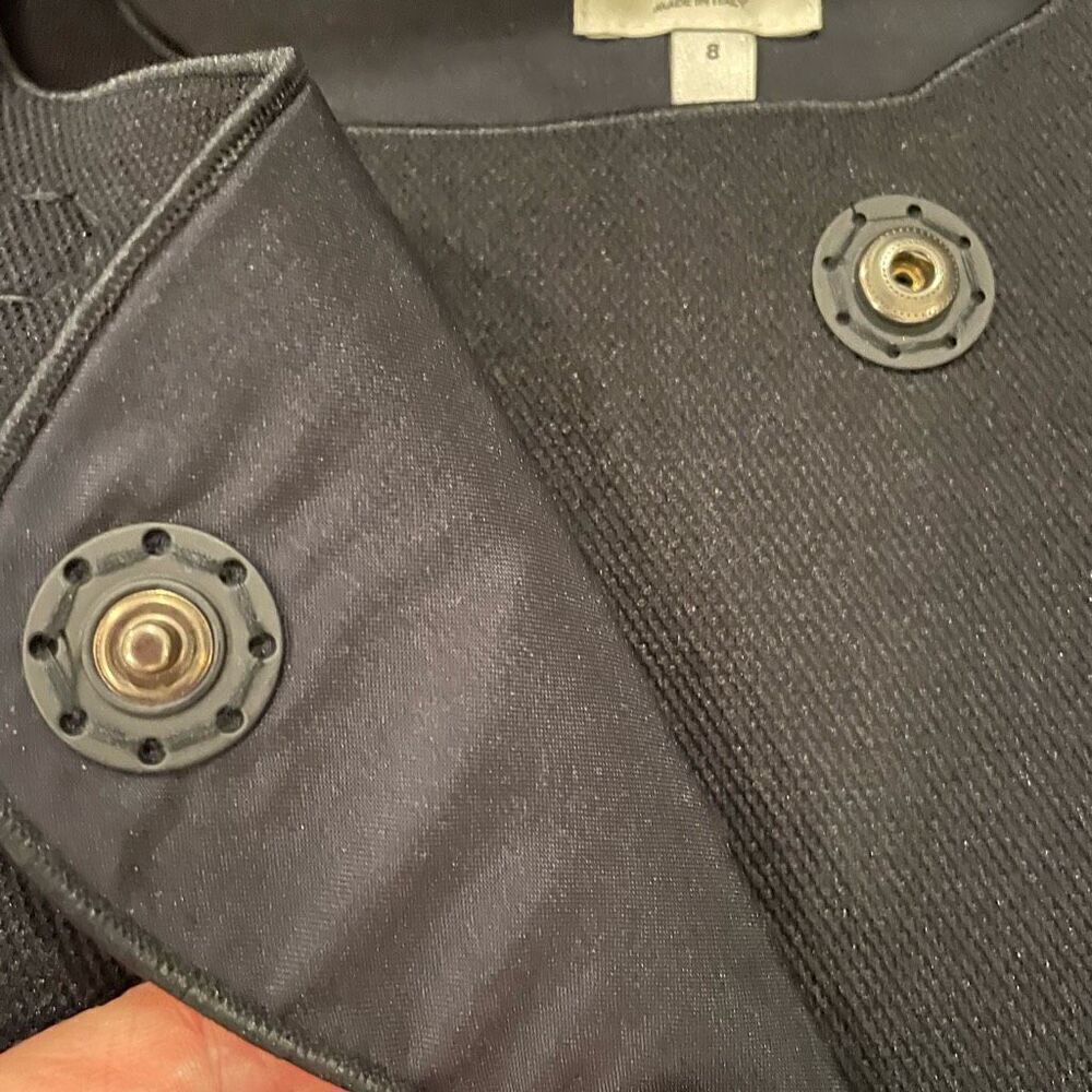 Armani Collezioni Navy Blue Neoprene Cropped Blazer Size 8 - Picture 5 of 5